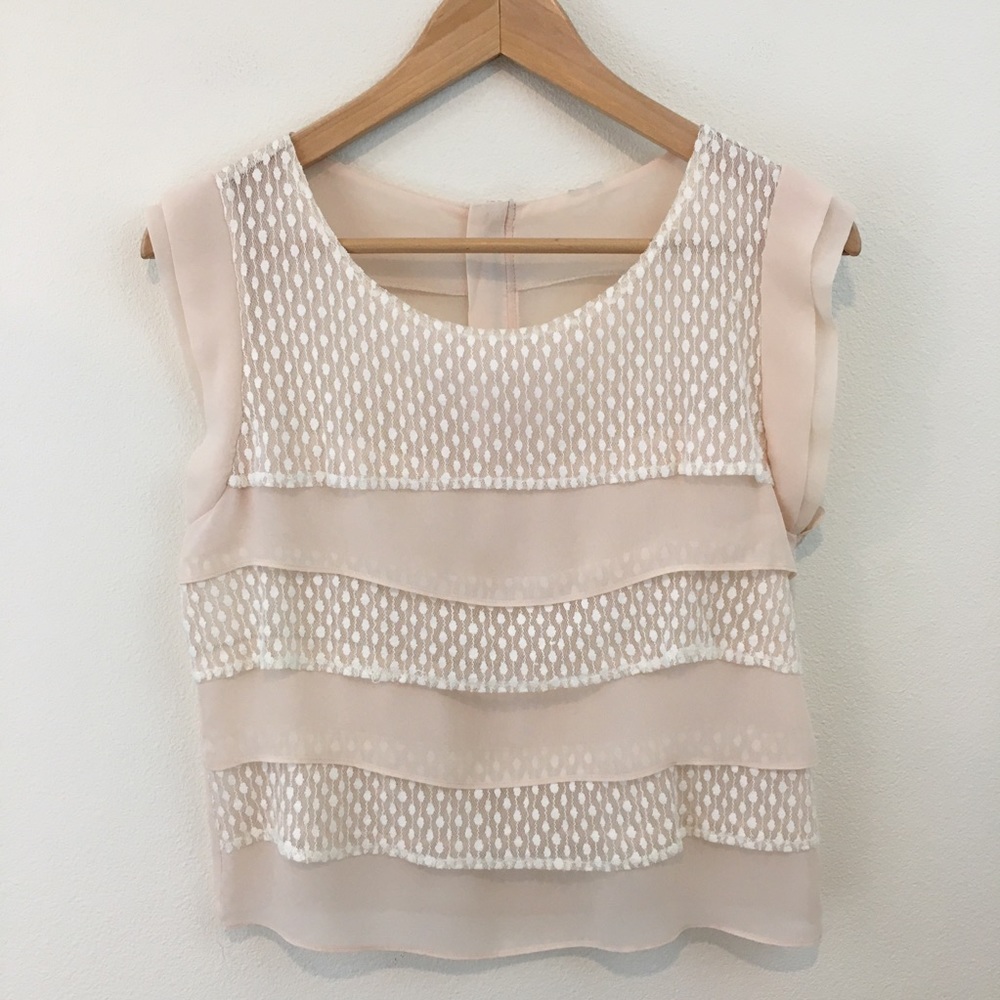 🔴 Lacey & Layered Cream Top